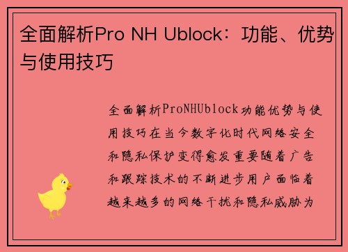 全面解析Pro NH Ublock：功能、优势与使用技巧
